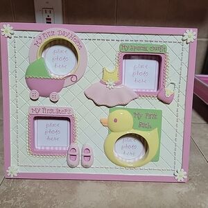 Baby Memory Photo Frame - Pink and Green